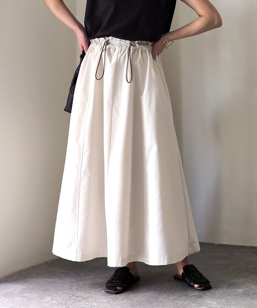 Riberry（リベリー）の「ウエストドロストカーゴフレアスカート（スカート・レディース・ライトグレー/カーキ/ブラック/アイボリー・MEDIUM）」の9枚目の写真