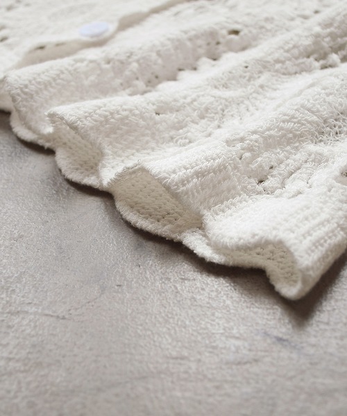 クロシェ編み スカラップカーディガン（カーディガン/ボレロ）｜e