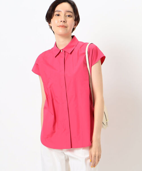 NOLLEY’S（ノーリーズ）の「ショートスリーブシャツ（シャツ/ブラウス・レディース・ホワイト/ブルー系その他3/ネイビー/ピンク・38）」の4枚目の写真