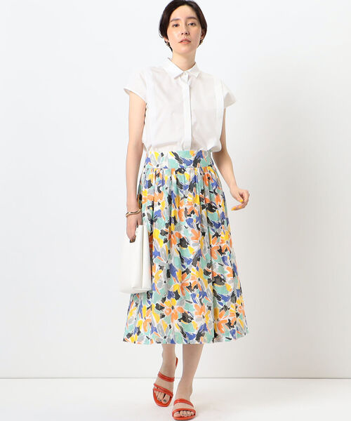 NOLLEY’S（ノーリーズ）の「ショートスリーブシャツ（シャツ/ブラウス・レディース・ホワイト/ブルー系その他3/ネイビー/ピンク・38）」の6枚目の写真