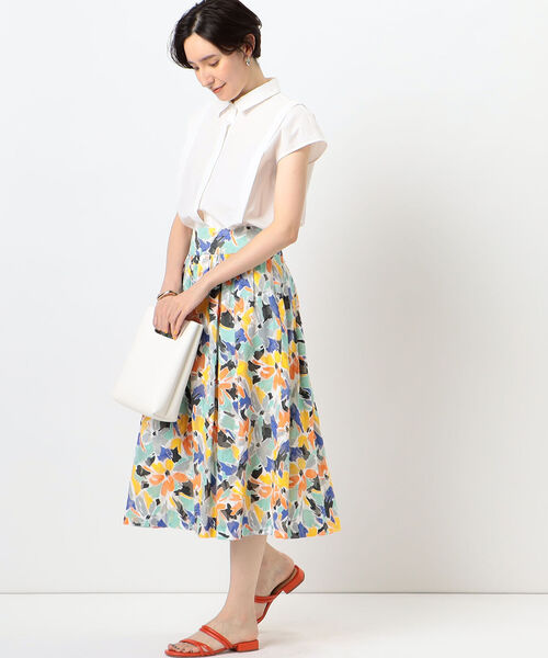 NOLLEY’S（ノーリーズ）の「ショートスリーブシャツ（シャツ/ブラウス・レディース・ホワイト/ブルー系その他3/ネイビー/ピンク・38）」の7枚目の写真