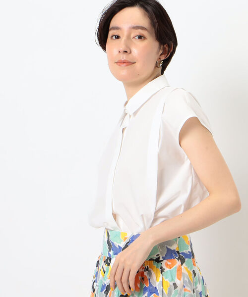 NOLLEY’S（ノーリーズ）の「ショートスリーブシャツ（シャツ/ブラウス・レディース・ホワイト/ブルー系その他3/ネイビー/ピンク・38）」の8枚目の写真