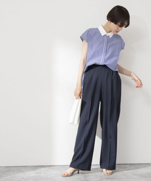 NOLLEY’S（ノーリーズ）の「ショートスリーブシャツ（シャツ/ブラウス・レディース・ホワイト/ブルー系その他3/ネイビー/ピンク・38）」の11枚目の写真