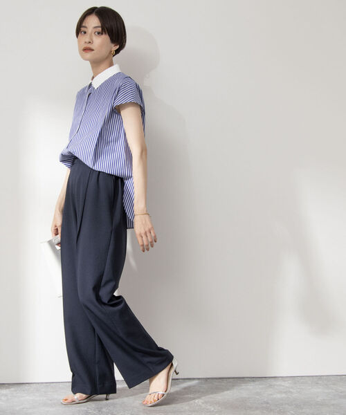 NOLLEY’S（ノーリーズ）の「ショートスリーブシャツ（シャツ/ブラウス・レディース・ホワイト/ブルー系その他3/ネイビー/ピンク・38）」の12枚目の写真