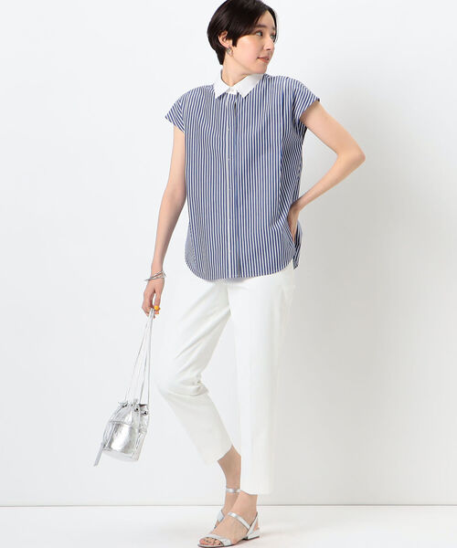 NOLLEY’S（ノーリーズ）の「ショートスリーブシャツ（シャツ/ブラウス・レディース・ホワイト/ブルー系その他3/ネイビー/ピンク・38）」の15枚目の写真