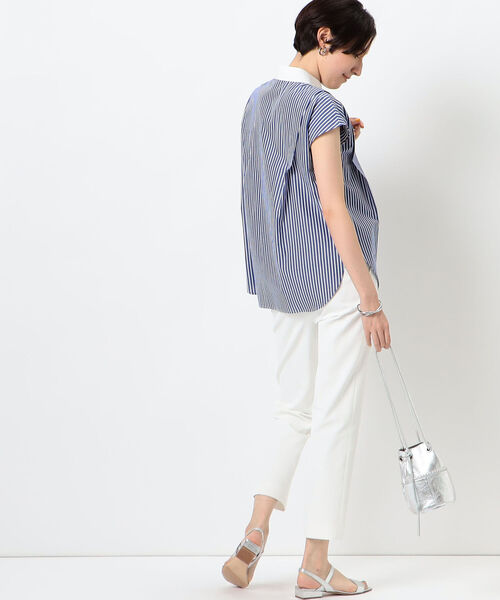 NOLLEY’S（ノーリーズ）の「ショートスリーブシャツ（シャツ/ブラウス・レディース・ホワイト/ブルー系その他3/ネイビー/ピンク・38）」の16枚目の写真