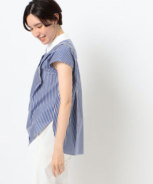 NOLLEY’S（ノーリーズ）の「ショートスリーブシャツ（シャツ/ブラウス・レディース・ホワイト/ブルー系その他3/ネイビー/ピンク・38）」の17枚目の写真