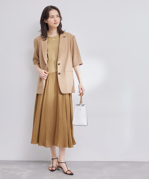 ROPE'(ロペ)の「【洗える】リネンライク フレンチスリーブワンピース/セット対応(ワンピース・レディース・ブラック/ベージュ・38)」の20枚目の写真