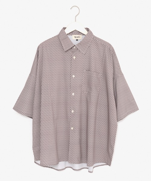 THE HITSS（ヒッツ）の「【THE HITSS】USED LIKE 総柄プリント リラックスフィット レギュラーカラーシャツ/半袖（シャツ/ブラウス・メンズ・ブラック系1/ベージュ系/ネイビー系/ホワイト系/ブラウン系/ベージュ系1/サックスブルー系/ブラック系/イエロー系/グリーン系・M/XL/L）」の6枚目の写真