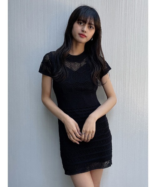 SALE *maje* 鍵あみニットワンピース SALE *maje* 鍵あみニットワンピース