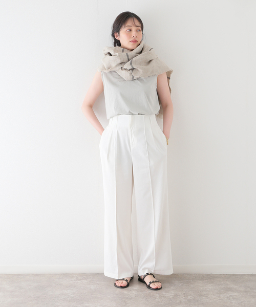 VERMEIL par iena（ヴェルメイユパーイエナ）の「【PLAIDIE/プレディ】STOLE（ナチュラル）（ストール/ショール・レディース・アイボリー・FREE）」の8枚目の写真