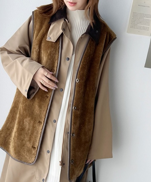 Java(ジャバ)の「《Javaジャバコラボ》シーズンムード高まる。2wayリバーシブルファー×スエード オーバーサイズ ベスト(ベスト・レディース・ベージュ系その他/ブラウン系・SMALL/MEDIUM/X-LARGE/LARGE)」の12枚目の写真