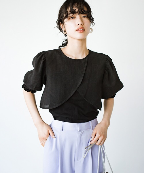 haco!（ハコ）の「軽やかな半袖登場！前後２WAY！着るだけで二の腕カバーとオシャレ完成の万能アームボレロ（カーディガン/ボレロ・レディース・ライトカーキ/ブラック/オフホワイト・SMALL/MEDIUM/LARGE/X-LARGE）」の12枚目の写真