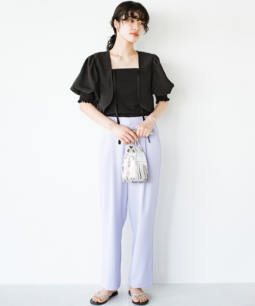 haco!（ハコ）の「軽やかな半袖登場！前後２WAY！着るだけで二の腕カバーとオシャレ完成の万能アームボレロ（カーディガン/ボレロ・レディース・ライトカーキ/ブラック/オフホワイト・SMALL/MEDIUM/LARGE/X-LARGE）」の14枚目の写真