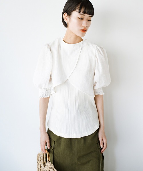 haco!（ハコ）の「軽やかな半袖登場！前後２WAY！着るだけで二の腕カバーとオシャレ完成の万能アームボレロ（カーディガン/ボレロ・レディース・ライトカーキ/ブラック/オフホワイト・SMALL/MEDIUM/LARGE/X-LARGE）」の22枚目の写真