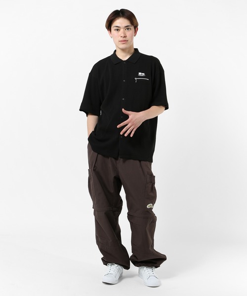 HUF（ハフ）の「WAFFLE ZIP POLO / HUF ジップポロ ポロシャツ（ポロシャツ・メンズ・ブラック/ブラウン系その他・SMALL/MEDIUM/LARGE/X-LARGE/XX-LARGE）」の11枚目の写真