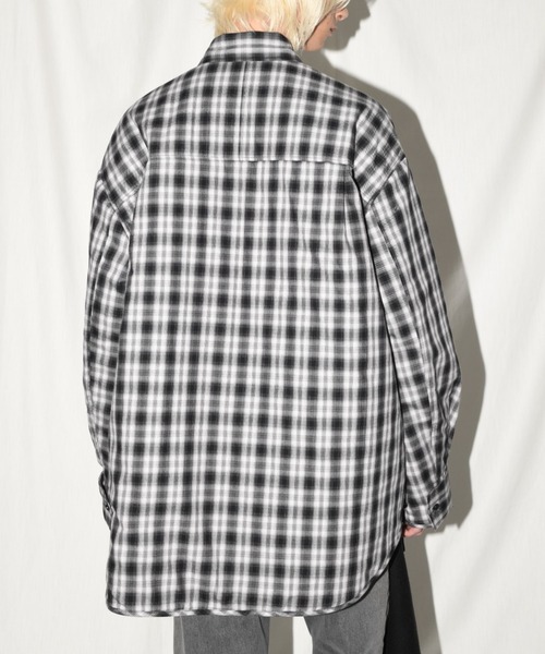 SUPERTHANKS(スーパーサンクス)の「中綿入り ネルシャツ チェック ジャケットコート/Padded retro shirt jacket(ダウンジャケット/コート・メンズ・チェック/グレー系その他・M/L/S)」の6枚目の写真