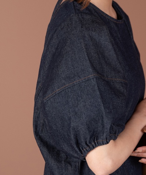 Amiur(エミレ)の「back open denim ops / バックオープンデニムワンピース(ワンピース・レディース・ネイビー/ブラック・S/M)」の19枚目の写真