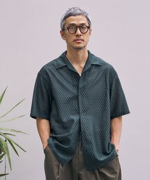 【LA BOUCLE / ラブークル】レース オープンカラー 半袖シャツ