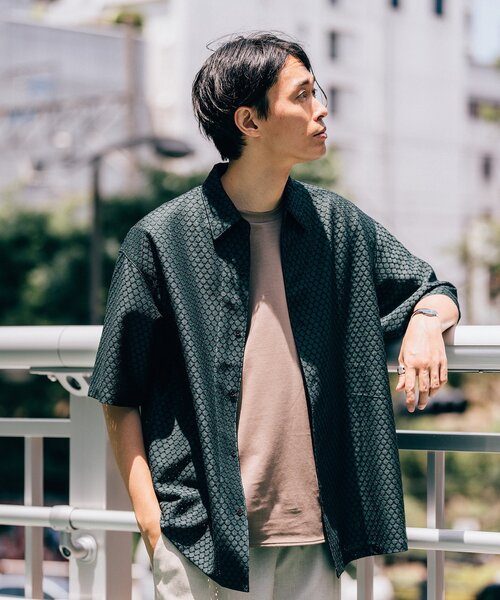 セール】【LA BOUCLE / ラブークル】レース オープンカラー 半袖シャツ