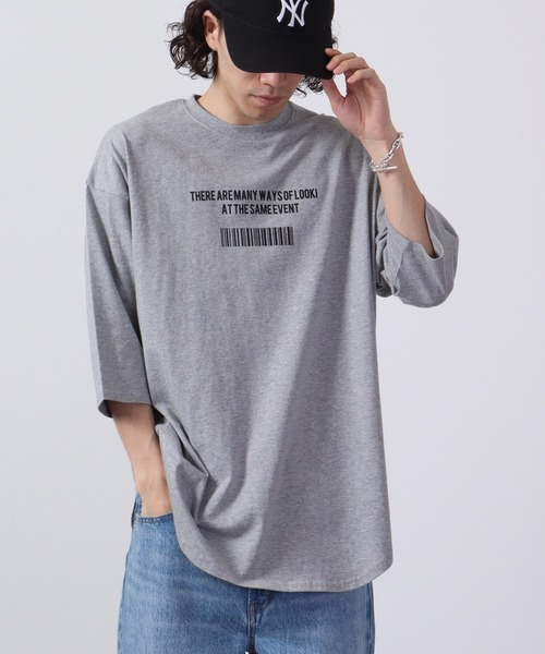 FUNALIVE（ファンアライブ）の「7分袖プリントロンT（Tシャツ/カットソー・メンズ・チャコール/グリーン/サックスブルー/ネイビー/ベージュ/ホワイト/チャコールグレー/ブラック/ブラック系/グレー系/ベージュ系/グリーン系/ホワイト系2/ホワイト系/ホワイト系1/杢グレー・M/L/XL）」の10枚目の写真