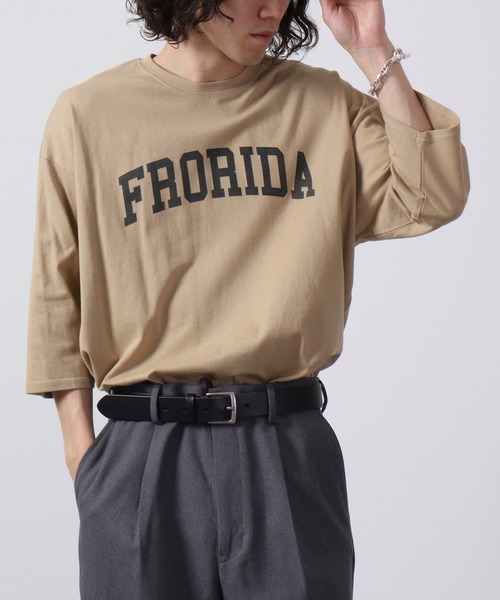 FUNALIVE（ファンアライブ）の「7分袖プリントロンT（Tシャツ/カットソー・メンズ・チャコール/グリーン/サックスブルー/ネイビー/ベージュ/ホワイト/チャコールグレー/ブラック/ブラック系/グレー系/ベージュ系/グリーン系/ホワイト系2/ホワイト系/ホワイト系1/杢グレー・M/L/XL）」の11枚目の写真