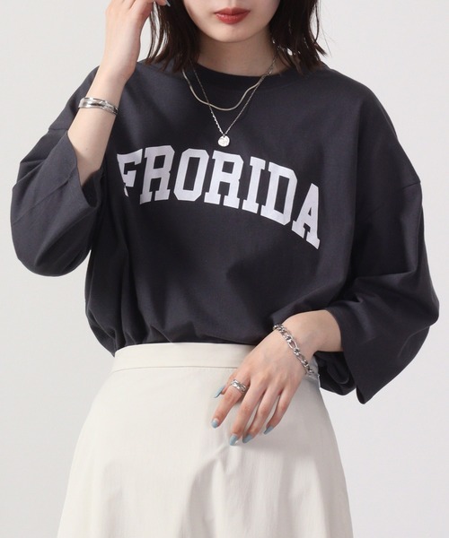 FUNALIVE（ファンアライブ）の「7分袖プリントロンT（Tシャツ/カットソー・メンズ・チャコール/グリーン/サックスブルー/ネイビー/ベージュ/ホワイト/チャコールグレー/ブラック/ブラック系/グレー系/ベージュ系/グリーン系/ホワイト系2/ホワイト系/ホワイト系1/杢グレー・M/L/XL）」の9枚目の写真