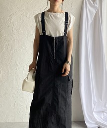 She's Closet（シーズクローゼット）の「フロントジップハイウエストロングミリタリージャンパースカートワンピース（ジャンパースカート）」