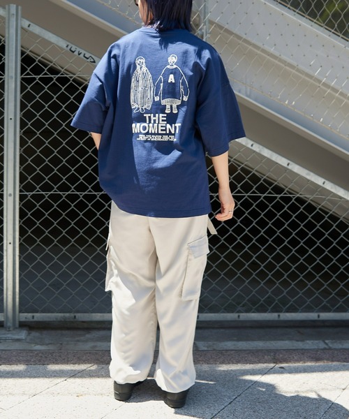 CIAOPANIC TYPY（チャオパニックティピー）の「【ユニセックス】USAコットンドローイングタッチバックプリントTee（Tシャツ/カットソー・メンズ・ネイビー/ホワイト/ブラック・MEDIUM/LARGE）」の12枚目の写真