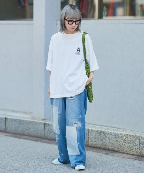 CIAOPANIC TYPY（チャオパニックティピー）の「【ユニセックス】USAコットンドローイングタッチバックプリントTee（Tシャツ/カットソー・メンズ・ネイビー/ホワイト/ブラック・MEDIUM/LARGE）」の14枚目の写真