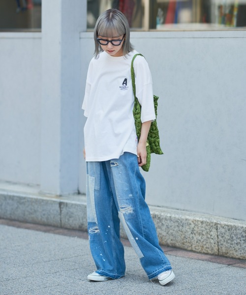 CIAOPANIC TYPY（チャオパニックティピー）の「【ユニセックス】USAコットンドローイングタッチバックプリントTee（Tシャツ/カットソー・メンズ・ネイビー/ホワイト/ブラック・MEDIUM/LARGE）」の4枚目の写真