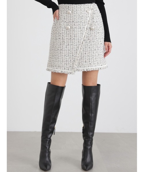 PINKY&DIANNE（ピンキーアンドダイアン）の「◆ミックスツイードミニスカート（スカート・レディース・レッド系その他/ホワイト系その他2/ホワイト系その他3・38/34/36）」の3枚目の写真