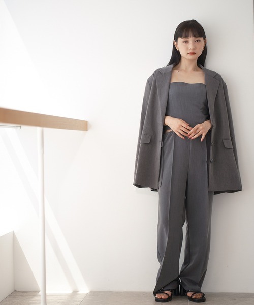 one after another NICE CLAUP(ワンアフターアナザーナイスクラップ)の「サイドリボンサロぺット(サロペット/オーバーオール・レディース・ミント/杢グレー/ブラック・FREE)」の4枚目の写真