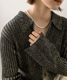 mystic | メランジ衿付WZIPニット(ニット/セーター)