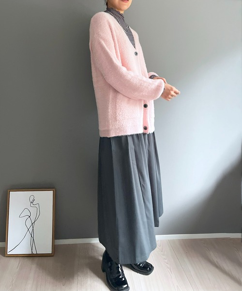 Jewelobe(ジュエローブ)の「ふわふわシャギーニットカーディガン(ニット/セーター・レディース・ブラック/パープル/ホワイト/ベージュ/ピンク・FREE)」の18枚目の写真