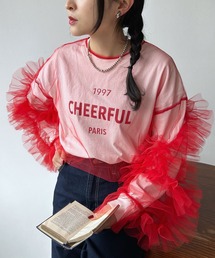 MIMIMEMETE | 【ZOZOTOWN限定カラー発売中！】フリルブラウス デコフリルスリーブ チュールブラウス CLUEL10月号掲載(シャツ/ブラウス)