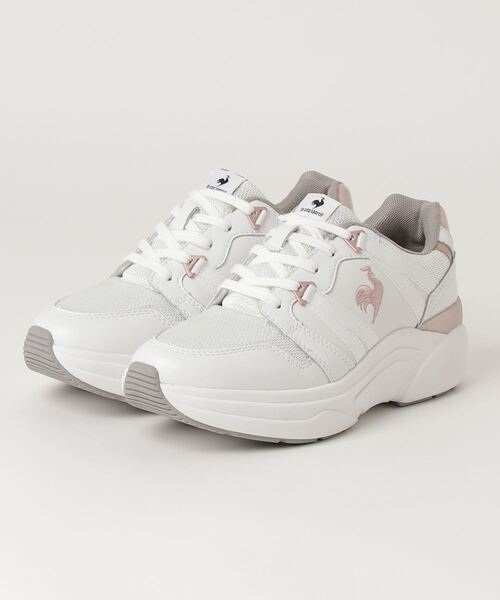 le coq sportif(ルコックスポルティフ)の「ルコックスポルティフ LCS ブローニュ(スニーカー・レディース・ホワイト×ピンク・24.5cm/23.5cm/24.0cm/25.0cm/23.0cm)」の1枚目の写真