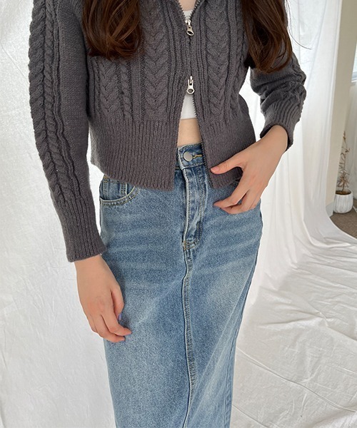 SallyLunn（サリーラン）の「スリットデニムスカート（デニムスカート・レディース・ネイビー/ブルー・FREE）」の19枚目の写真