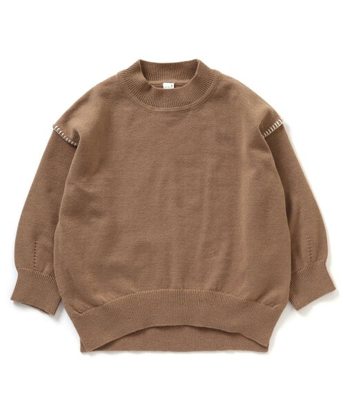 apres les cours（アプレレクール）の「【WEB限定・洗える】スウェットライクステッチニット（ニット/セーター・キッズ・ブラウン/アイボリー/ブルー・100/130/140/110/120/80/90）」の12枚目の写真