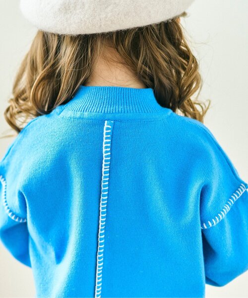 apres les cours（アプレレクール）の「【WEB限定・洗える】スウェットライクステッチニット（ニット/セーター・キッズ・ブラウン/アイボリー/ブルー・100/130/140/110/120/80/90）」の13枚目の写真