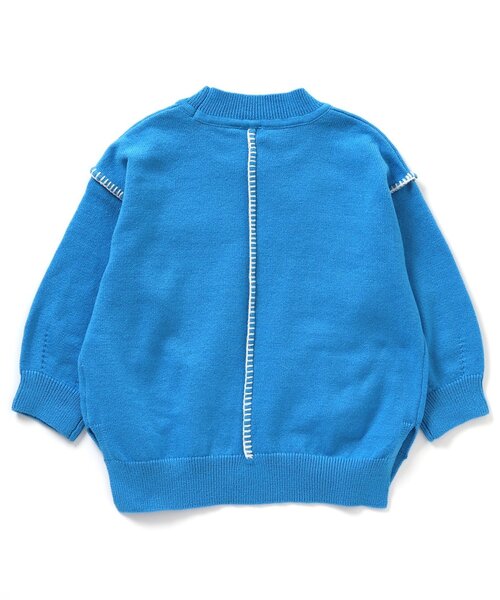 apres les cours（アプレレクール）の「【WEB限定・洗える】スウェットライクステッチニット（ニット/セーター・キッズ・ブラウン/アイボリー/ブルー・100/130/140/110/120/80/90）」の16枚目の写真