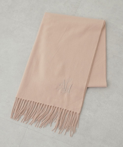 natural couture（ナチュラルクチュール）の「ロゴ刺繍カラーストール（ストール/ショール・レディース・オフホワイト/ベージュ/ブラウン/ブルー・FREE）」の16枚目の写真