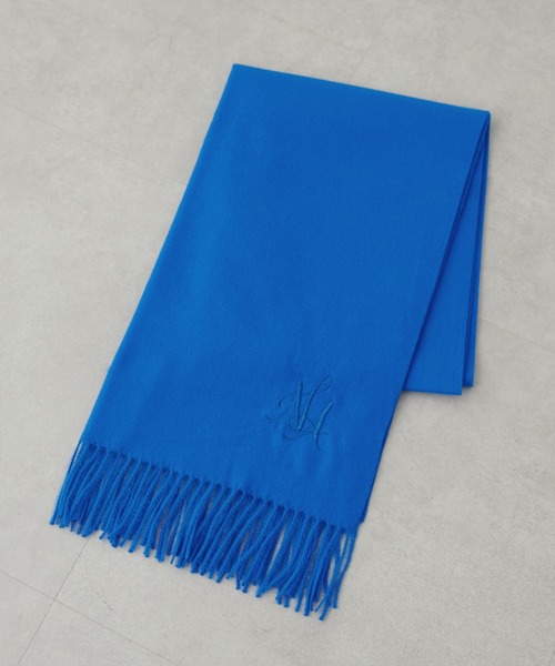 natural couture（ナチュラルクチュール）の「ロゴ刺繍カラーストール（ストール/ショール・レディース・オフホワイト/ベージュ/ブラウン/ブルー・FREE）」の20枚目の写真