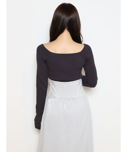 MERCURYDUO（マーキュリーデュオ）の「ハートネックロングスリーブニット（ニット/セーター・レディース・チャコールグレー/オフホワイト/ラベンダー/ライム・FREE）」の11枚目の写真