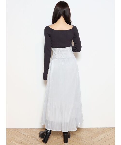 MERCURYDUO（マーキュリーデュオ）の「ハートネックロングスリーブニット（ニット/セーター・レディース・チャコールグレー/オフホワイト/ラベンダー/ライム・FREE）」の12枚目の写真