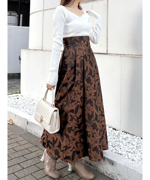 MERCURYDUO（マーキュリーデュオ）の「ハートネックロングスリーブニット（ニット/セーター・レディース・チャコールグレー/オフホワイト/ラベンダー/ライム・FREE）」の19枚目の写真