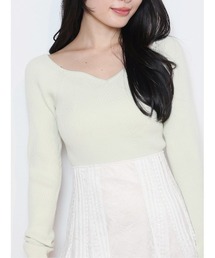 MERCURYDUO | ハートネックロングスリーブニット(ニット/セーター)