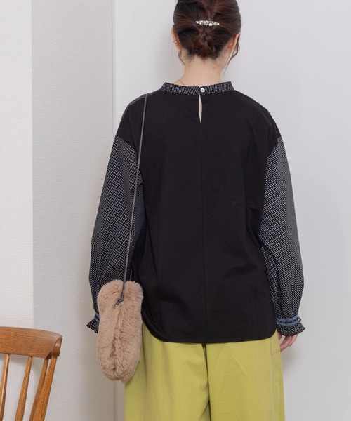 POU DOU DOU（プードゥドゥ）の「フロントタックデザインプルオーバー（シャツ/ブラウス・レディース・ブラック/ベージュ/オフホワイト・3）」の8枚目の写真