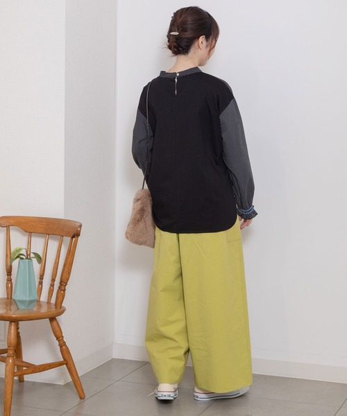 POU DOU DOU（プードゥドゥ）の「フロントタックデザインプルオーバー（シャツ/ブラウス・レディース・ブラック/ベージュ/オフホワイト・3）」の11枚目の写真