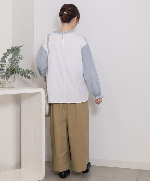 POU DOU DOU（プードゥドゥ）の「フロントタックデザインプルオーバー（シャツ/ブラウス・レディース・ブラック/ベージュ/オフホワイト・3）」の18枚目の写真